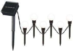 Lampada LED solare KULKI 6xLED/1,2V 600 mAh 4,3 m IP44 nero/bianco