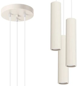 Sollux SL.1595 - Lampadario a sospensione con filo KARBON 3xGU10/10W/230V color crema