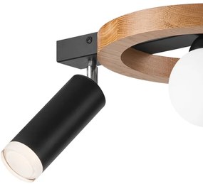 Lampadario a sospensione con filo OTIS 1xG9/5W/230V + 2xE27/15W/230V quercia