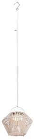 Lampada da tavolo bohémien beige con LED dimmerabile a 3 livelli IP54 ricaricabile a energia solare - Duco