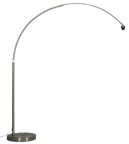 Lampada ad arco moderna in acciaio regolabile senza paralume