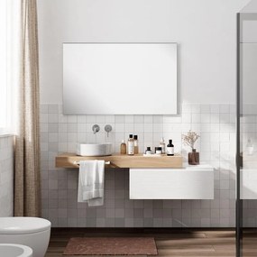 Mobile da bagno sotto lavabo Step bianco opaco L 80.3 x H 30 x P 46 cm 1 cassetto, lavabo non incluso