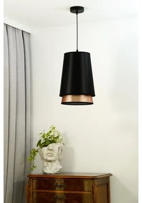 Duolla - Lampadario a sospensione con filo BELL SHINY 1xE27/15W/230V diametro 25 cm nero/rame
