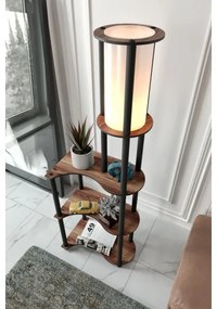 Lampada da terra con ripiani 1xE27/40W/230V 140 cm nero/marrone