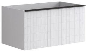 Mobile da bagno sospeso sotto lavabo L 80 x H 40 x P 45.5 cm bianco laccato opaco, 1 cassetto Pixel grid