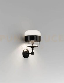 Futura applique a parete p bianco nero montatura nero opaco 1 luce ...