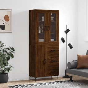 Credenza Rovere Marrone 69,5x34x180 Cm İn Legno Multistrato /