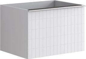 Mobile da bagno sospeso sotto lavabo L 60 x H 40 x P 45.5 cm bianco laccato opaco, 2 cassetti Pixel