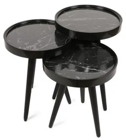 SET 3x Tavolino CALL nero
