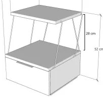 Comodino TEKOBA 52x42 cm bianco