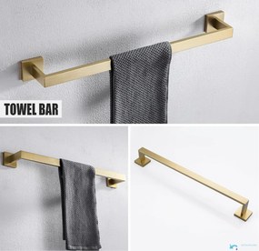 Set di accessori da bagno a parete EYN BA1214 in acciaio inox oro spazzolato