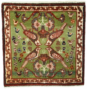 Shiraz Tappeto 60x60 Rosso (Iran) Annodato A Mano