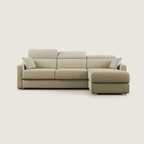 Amber divano letto angolare in tessuto smacchiabile T05 cammello