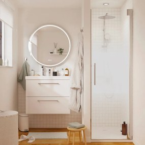 Porta doccia battente Remix2 L 90 x H 195 x P 0.6 cm in vetro serigrafato profilo cromo