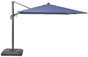 Ombrellone a palo laterale grigio SONORA II NATERIAL L 288 x 288 cm con telo blu