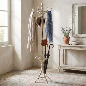 appendiabiti da terra con portaombrelli stile provenzale in ferro verniciato cm 43x 38 x 180 h