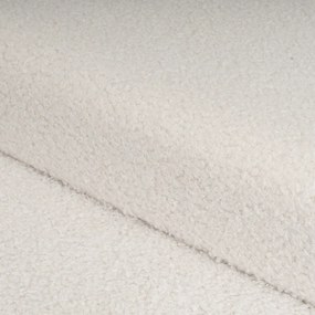 Poggiapiedi in tessuto bouclé bianco Ecru - Casa Selección