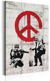 Quadro  Soldiers Painting Peace by Banksy  Colore bianco e nero, Dimensioni e Misure 60x90