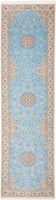 Nain Tappeto persiano 310x90 Blu (Iran) Annodato A Mano