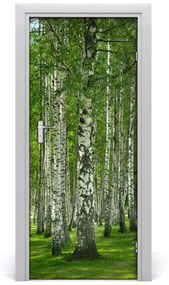 Adesivo per porta interna Foresta di betulla 75x205 cm