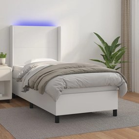 Giroletto Molle Con Materasso E Led Bianco 90x190 Cm Similpelle /