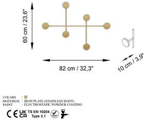Attaccapanni da parete color oro in metallo Dama-A - Kalune Design