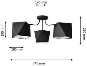 Lampadario ADAMANT 3xE27/15W/230V nero