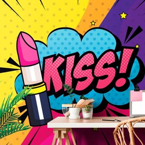 Carta da parati – Rossetto pop art – KISS!