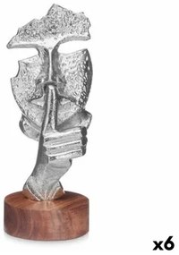 Statua Decorativa Viso Argentato Legno Metallo 12 x 29 x 11 cm