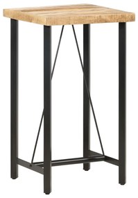 Tavolo Da Bar 60x60x107 Cm İn Legno Ruvido Di Mango /