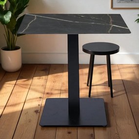 Tavolo bar pub ristorante piano HPL Marmo Nero per esterno 80x80 cm H 74