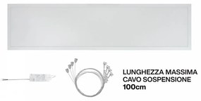 Pannello LED a Sospensione 120x30 44W BACKLIGHT, 130lm/W, UGR19 - PHILIPS CertaDrive Colore  Bianco Naturale 4.000K