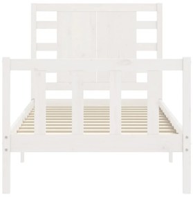 Giroletto con Testiera Bianco Small Single Legno Massello