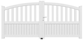 Cancello manuale a braccio articolato e a martinetto GARDENGATE Florenca battente in alluminio, apertura a destra, L 300 x H 119.6 cm, di colore bianco