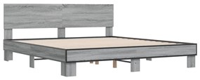 Giroletto grigio sonoma 200x200 cm in legno multistrato metallo