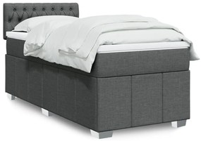 Giroletto A Molle Con Materasso Grigio Scuro 90x200 Cm Tessuto /