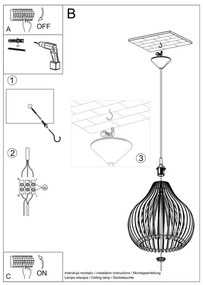 Lampadario su filo APRILLA 1xE27/60W/230V
