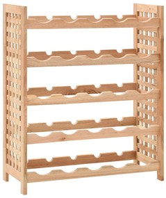 Portavini Da 25 Bottiglie İn Massello Di Noce 63x25x73 Cm /