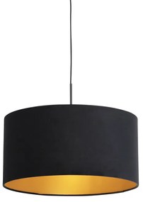 Lampada sospensione velluto nero 50 cm - COMBI