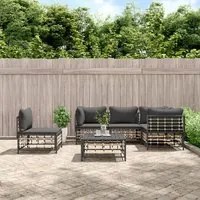 Set Divani da Giardino 6 pz con Cuscini Antracite in Polyrattancod mxl 76580