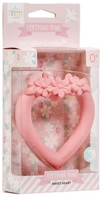 A Little Lovely Company - anello dentizione in gomma naturale - cuore rosa