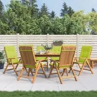 Sedie da Giardino Reclinabili con Cuscini 6 pz in Legno di Teakcod mxl 101036