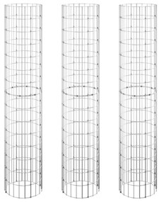 Fioriere Gabbione Circolare 3 pz in Acciaio Zincato Ø30x150 cm