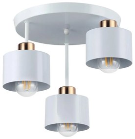Lampadario a sospensione con supporto rigido 3xE27/35W/230V diametro 30 cm bianco/oro