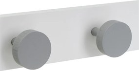 Attaccapanni da parete bianco/grigio in pino massiccio 40 cm Anillos – Casa Selección