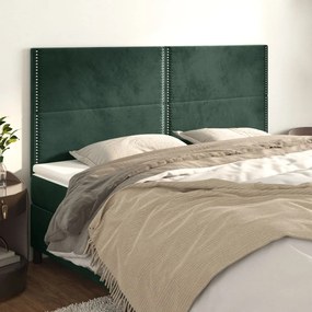 Testiere 4 Pz Verde Scuro 100x5x78/88 Cm İn Velluto /