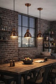 Brilagi - Lampadario LED sospeso su cavo RIDDY 1xE27/60W/230V rame/patina