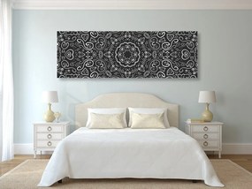 Stampa su tela – Mandala dell'amore in bianco e nero