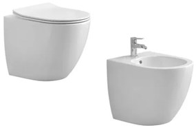 Sanitari Filomuro Rimless Vaso Bidet E Sedile Copriwater Line Karag