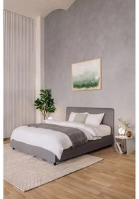 Letto matrimoniale imbottito grigio con contenitore e rete inclusi 180x200 cm Myra Slim Line – Bonami Selection